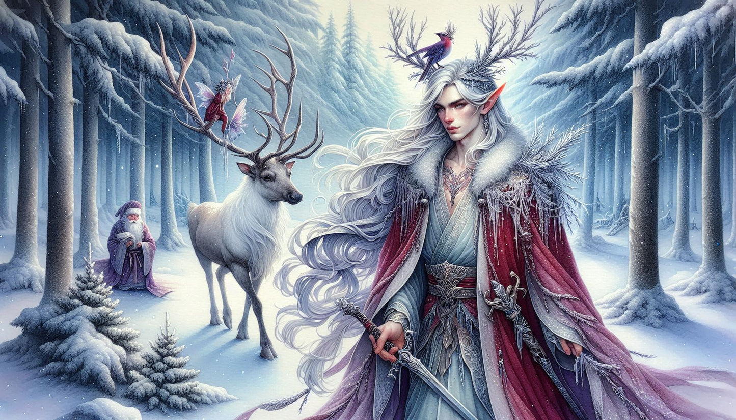 Faerie male and reindeer