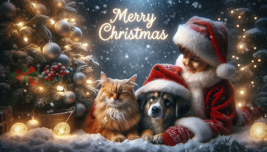 Christmas Greeting cards cats and dogs