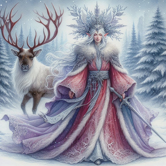 Faerie male and reindeer