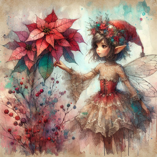 grunge vintage Christmas fairy