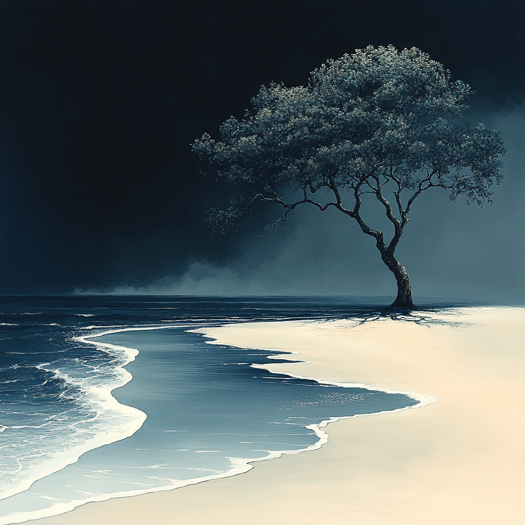 "Solitude at the Edge of Time" oil painting